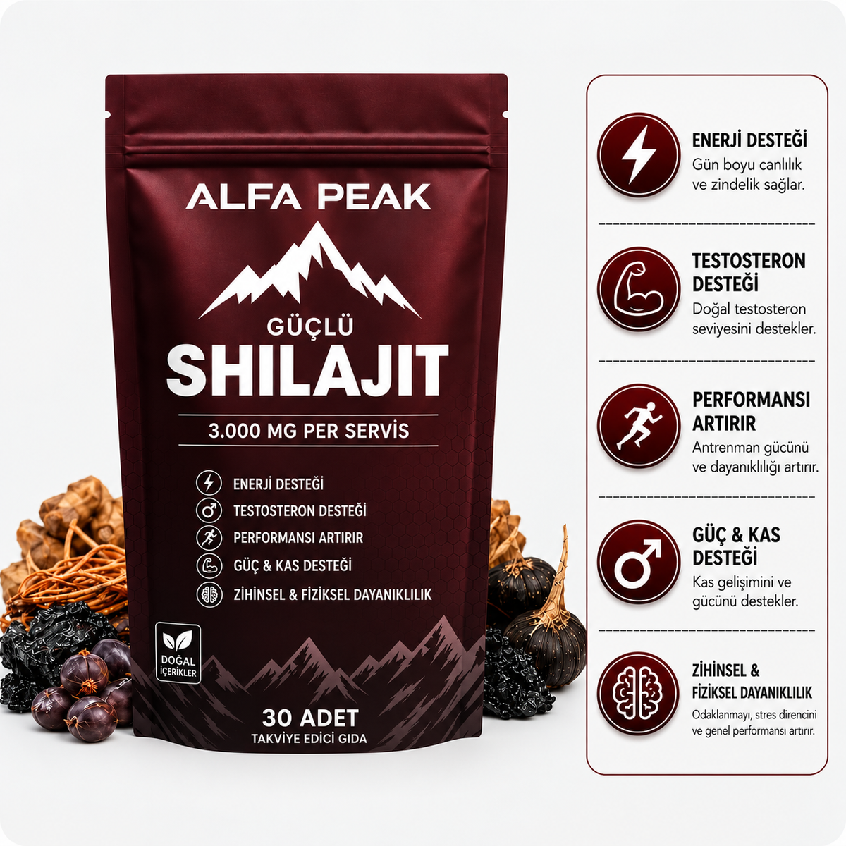 AP™Shilajit Mumiyo Shilajit İçeren Gıda Takviyesi
