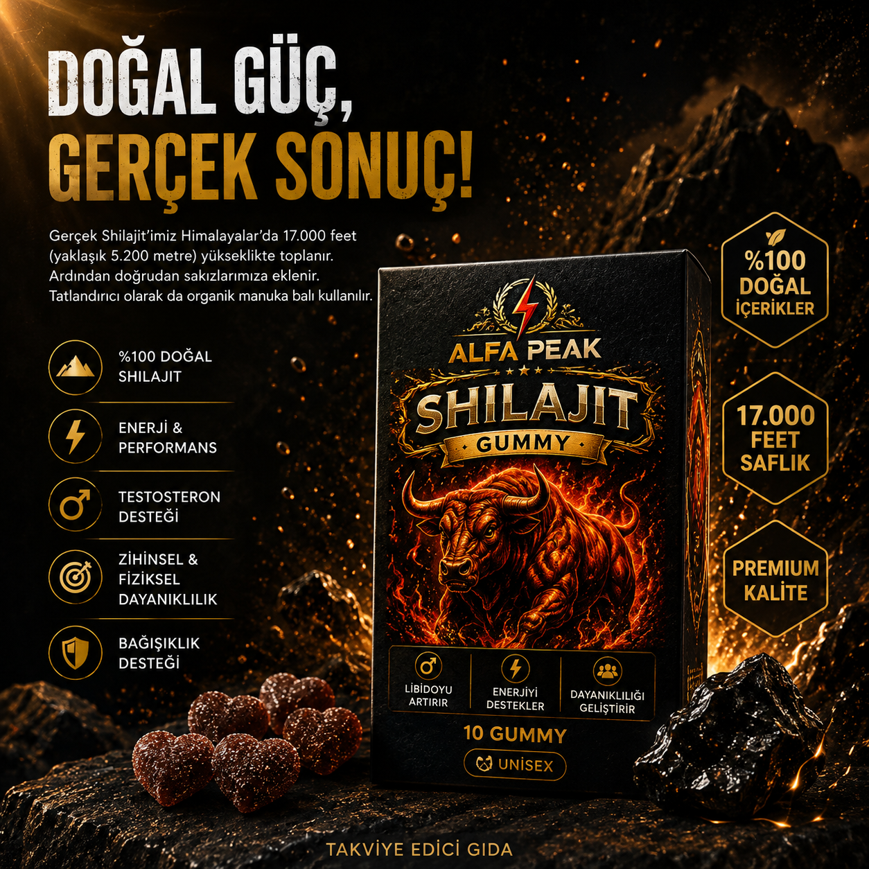 AP™Shilajit Mumiyo Shilajit İçeren Gıda Takviyesi
