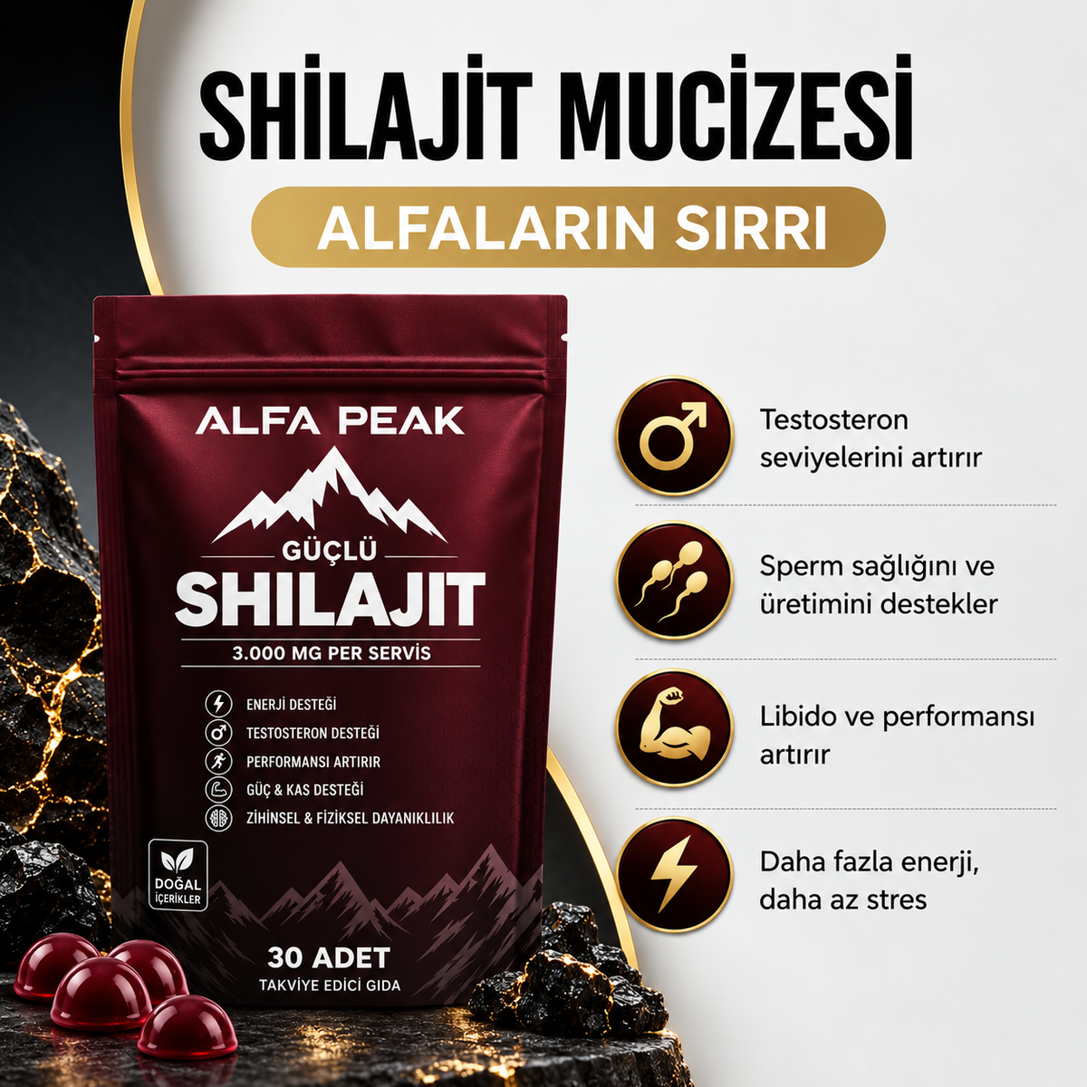 AP™Shilajit Mumiyo Shilajit İçeren Gıda Takviyesi