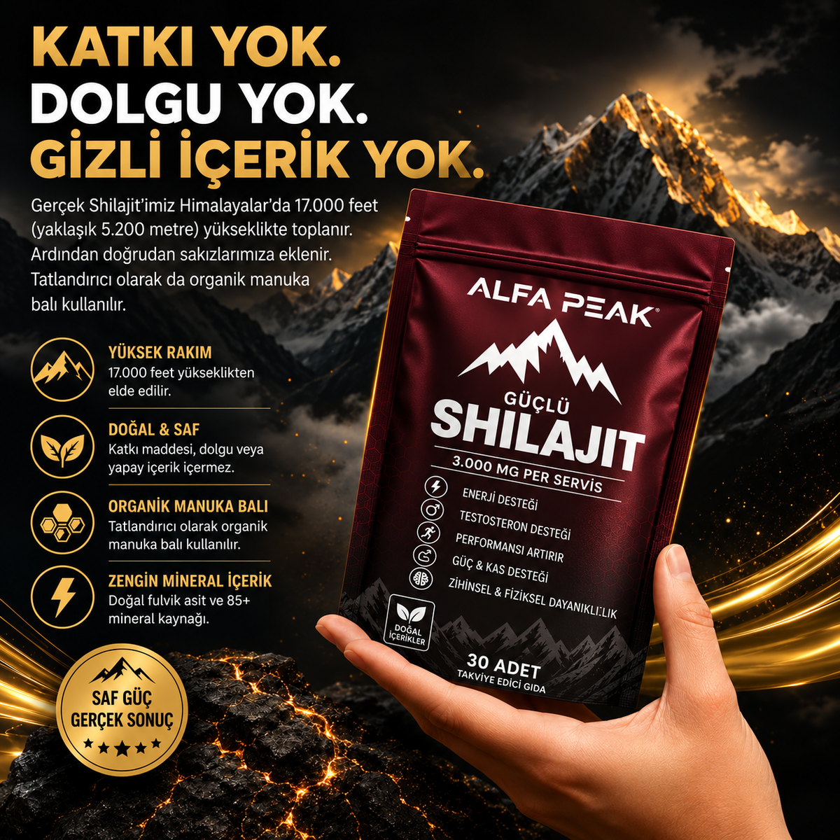 AP™Shilajit Mumiyo Shilajit İçeren Gıda Takviyesi